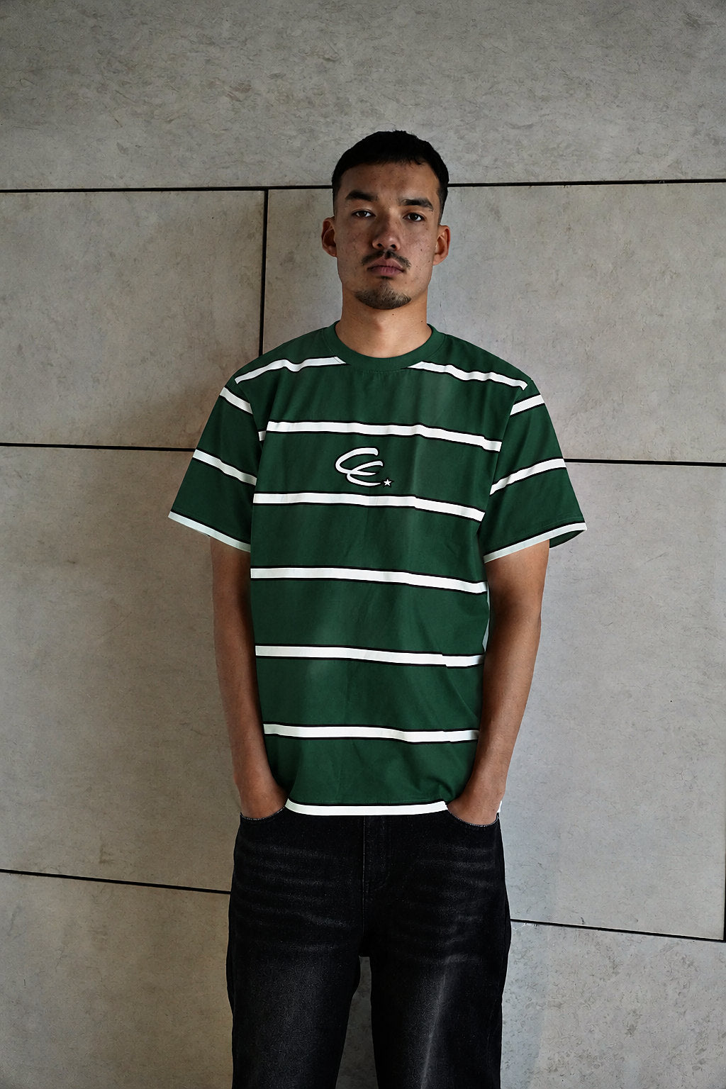 GREEN STRIPED TEE