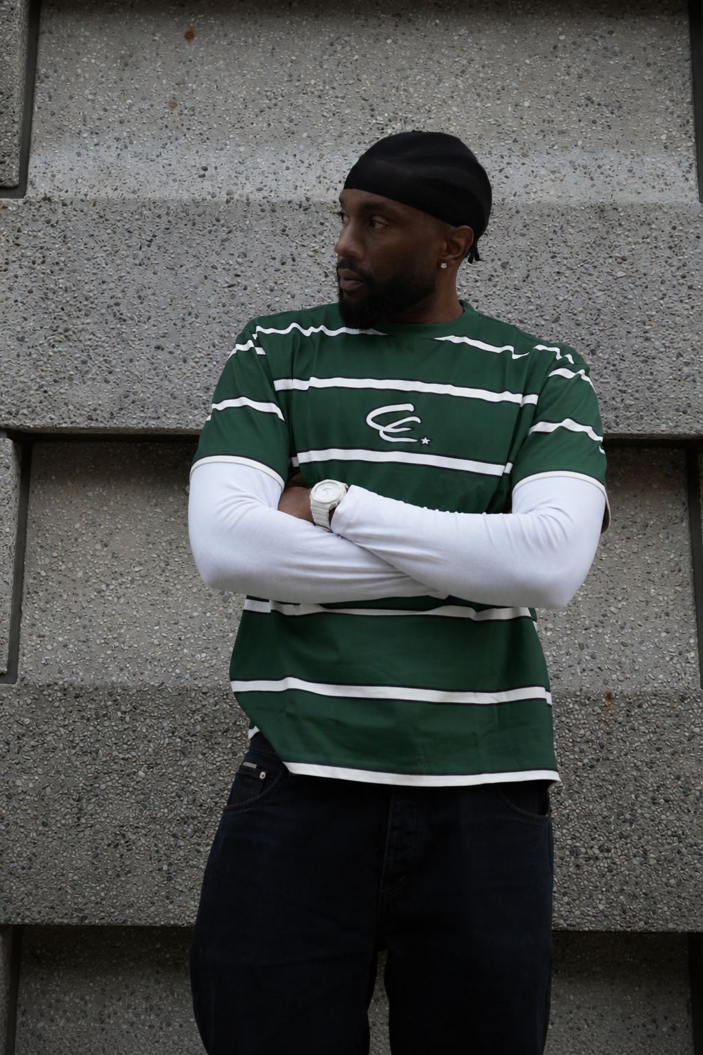 GREEN STRIPED TEE