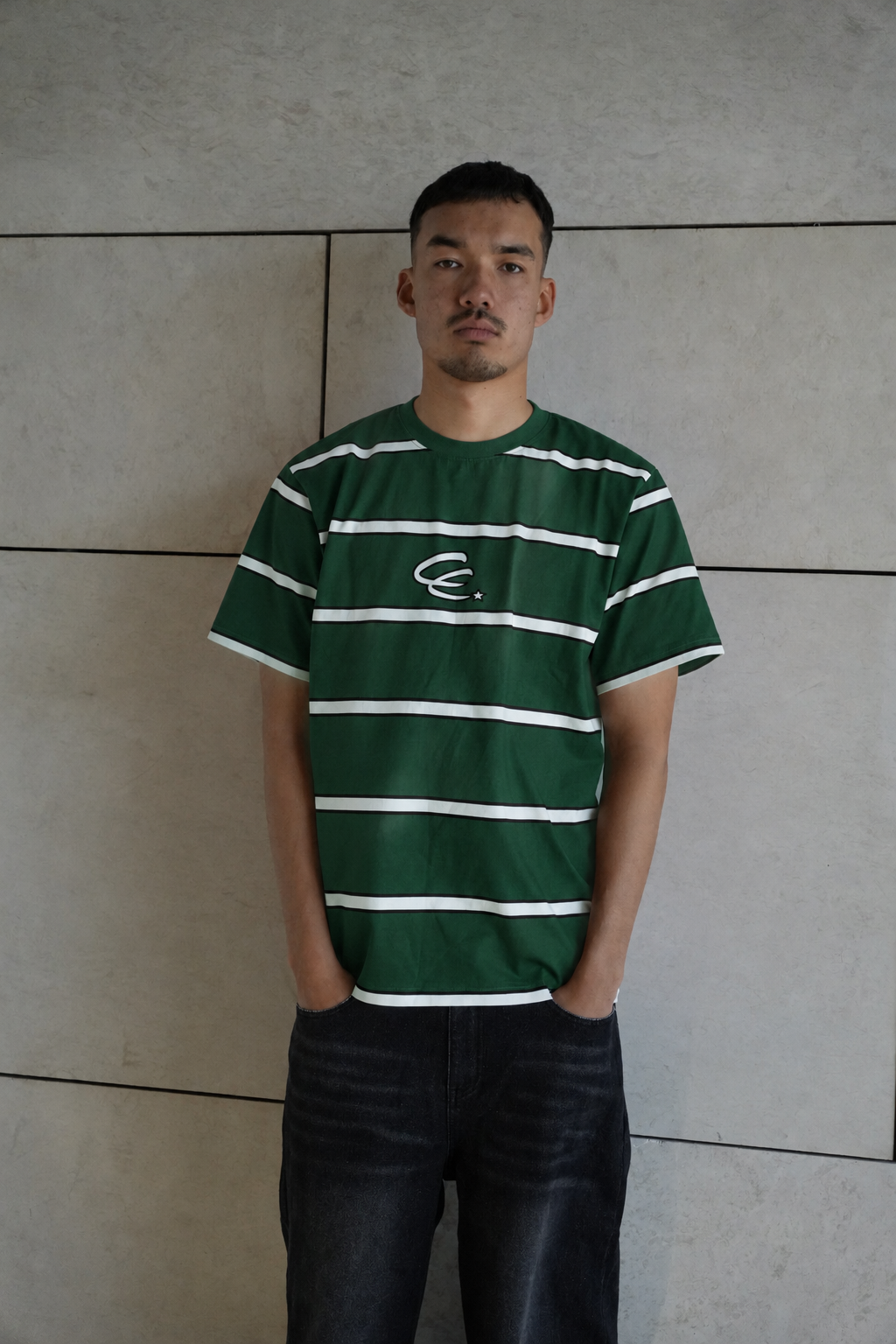 GREEN STRIPED TEE